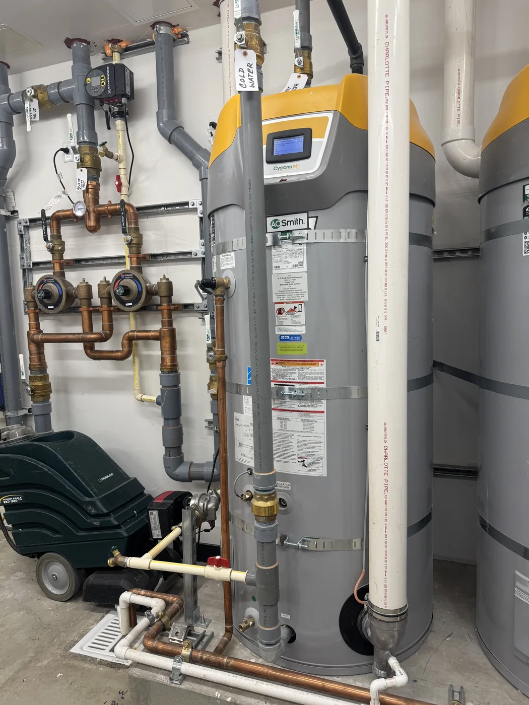 Commercial water heating and mechanical piping installation