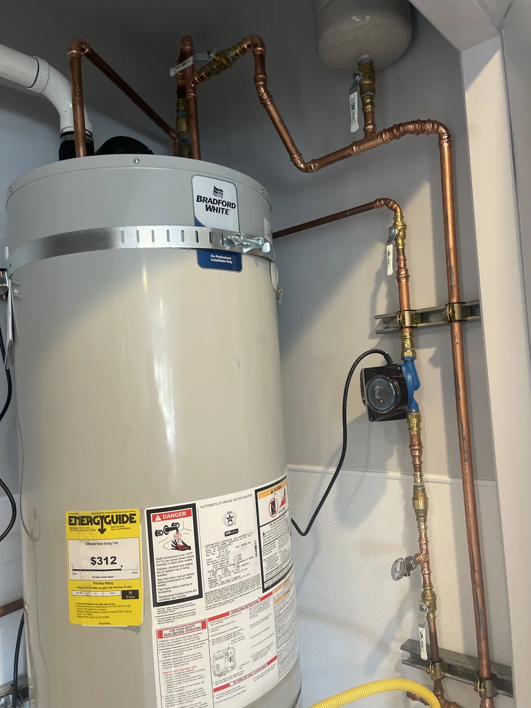 Commercial water heating equipment and connected piping